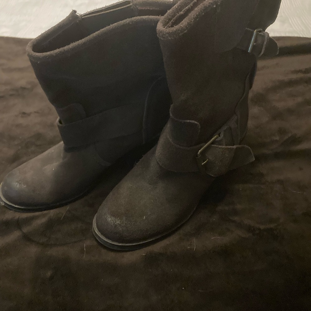 Dark Brown Suede Ankle Boots